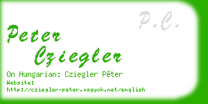 peter cziegler business card